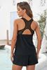 Picture of Plus Size Swimwear  Black Two-piece V Neck Racerback